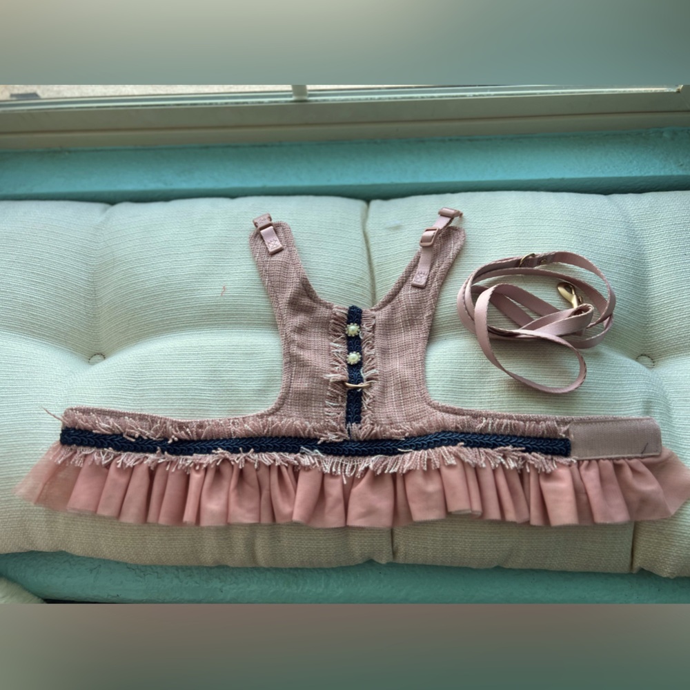Pink Tweed Dog or Cat Harness w/ matching leash